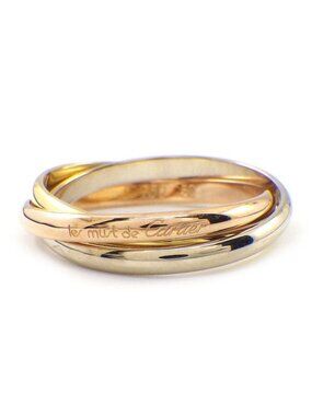 Cartier Ring Trinity XS Three Color 18k Pink Gold White Yellow . 50